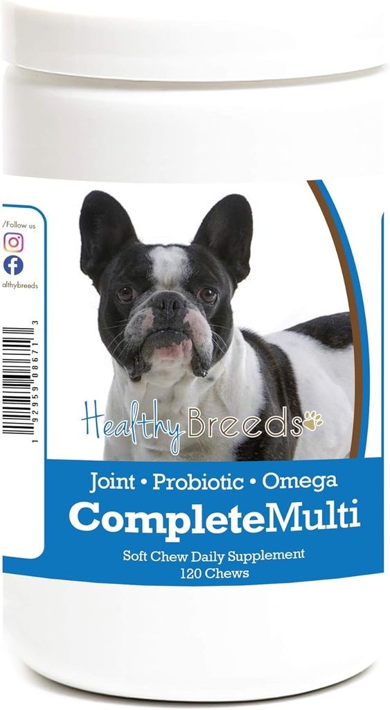 Gezond ras Franse Bulldog Alle in één Multivitamine Zachte Kauw 120 Tellen