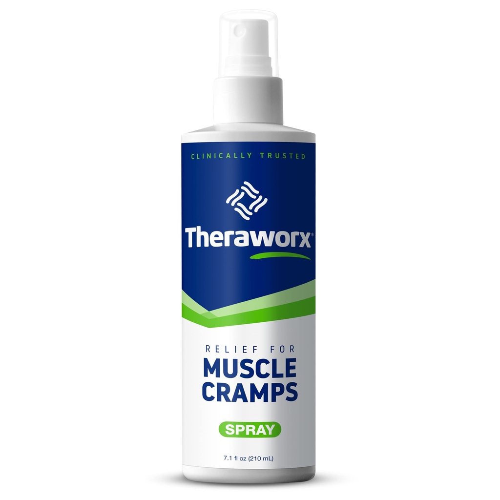 Theraworx Relief for Muscle Cramps Spray Spasme musculaire à action rapide, douleur aux jambes avec sulfate de magnésium - 7,1 oz - 1 comte