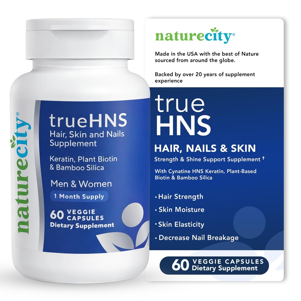 NatureCity True-HNS ongles capillaires et de la peau kératine kératine et de la biotine végétale supplément de vitamine.