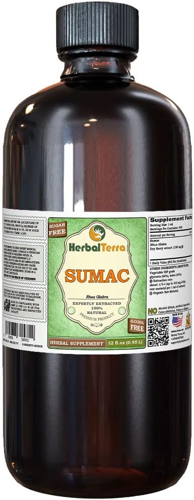 Suma (Pfaffia paniculata) Glyceriet, gedroogde wortels Alcoholvrij vloeibaar extract (Grote naam: HerbalTerra, Trots Made in USA) 32 fl.oz (0,95 l)