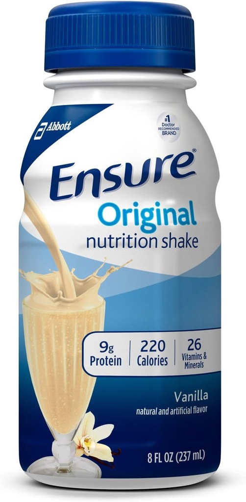 S'assurer que la nutrition originale agite avec 9g de protéines, de substituts de repas, de vanille, 8 Fl Oz (paquet de 16)