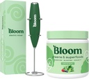 Bloom Nutrition Superfood Greens Powder, Digestieve Enzymen met Probiotica en Prebiotica, Gut Health, Bloating Relief, Original + Milk Frother High Powered Hand Mixer