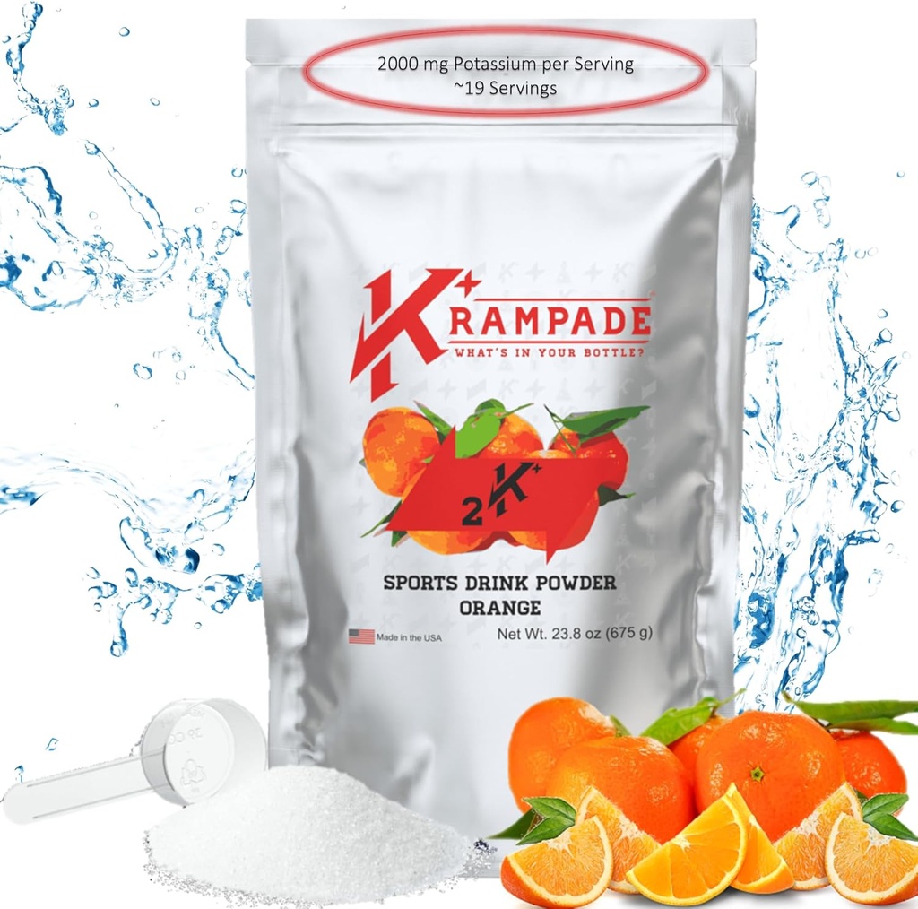 Krampade Electrolytes Powder Kalium Supplement - 2000 mg K+, >2X Meer dan Kokoswater 