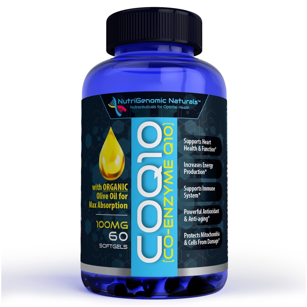CoQ10, CoEnzyme Q10, Hoogste Absorptie met Biologische Olijfolie, 100mg, 60 Softgels, Ubichinon, Ubichinon, Ondersteunt Hart Gezondheid, Verhoogt Energie, Pure, Natuurlijke, Effectief