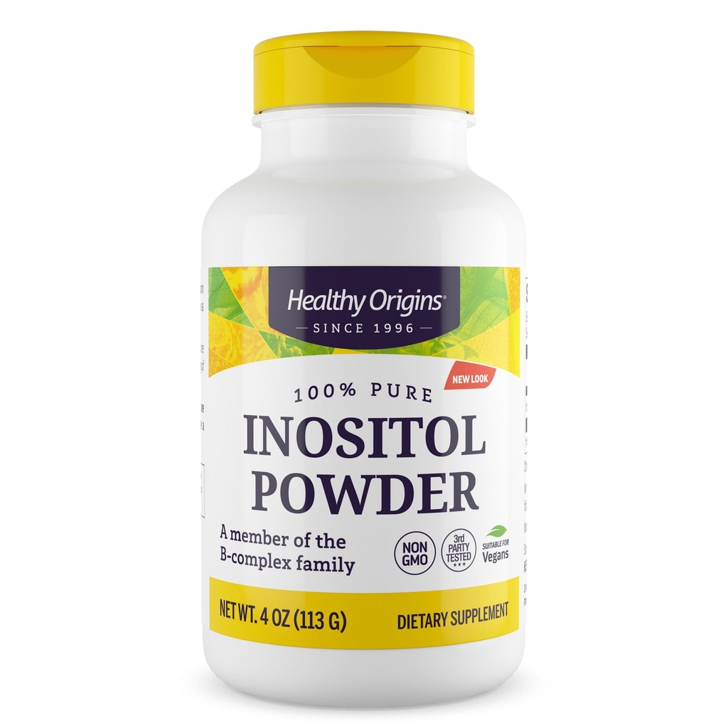 Origines saines Poudre d'inositol, 113 g - pour la peau, les cheveux et les ongles - Supplément en poudre de vitamine B8 - Partie de la famille complexe B - Supplément végétalien, sans OGM et sans gluten - 4 Oz