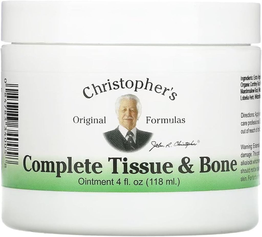 Christopher's Original Formulas Complete Tissue & Bone Ointment, Herbal Topical for Muscle & Joint Support, 4 fl oz