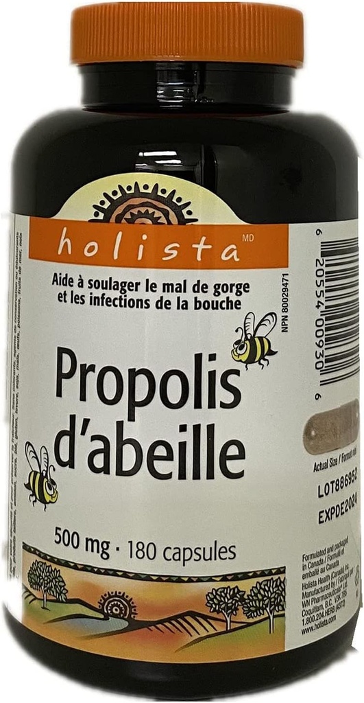 Holista Bee Propolis 500 mg 180 capsules (verpakking van 1)