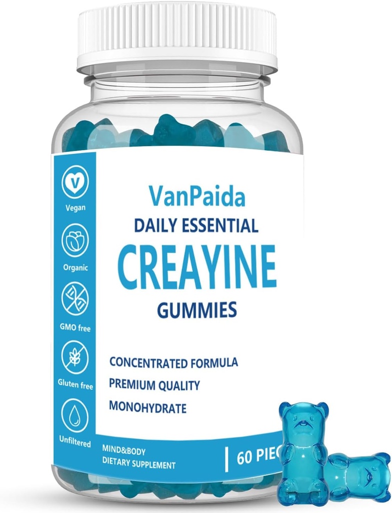 Creatine Gummies Monohydraat, Kauwbare Creatine Monohydraat, Muscle Boost, Energie Boost, Pre-workout Supplement, Verbeterde Bursts, Vegan, Spiergroei Ondersteuning, Herstel & Performance, Glutenvrij