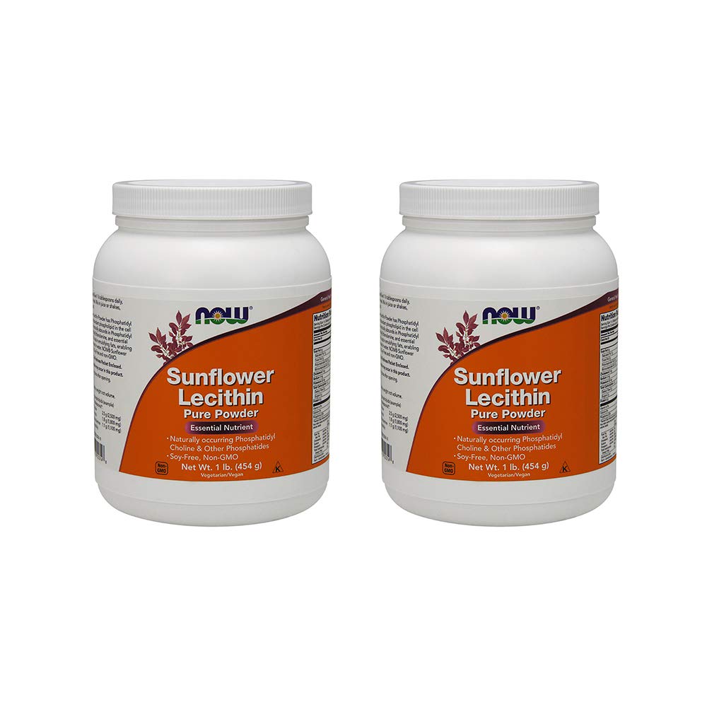 Nu Foods Now Foods, (2 Pack) Sunflower Lecithin, Pure Powder, 1 lb (454 g)