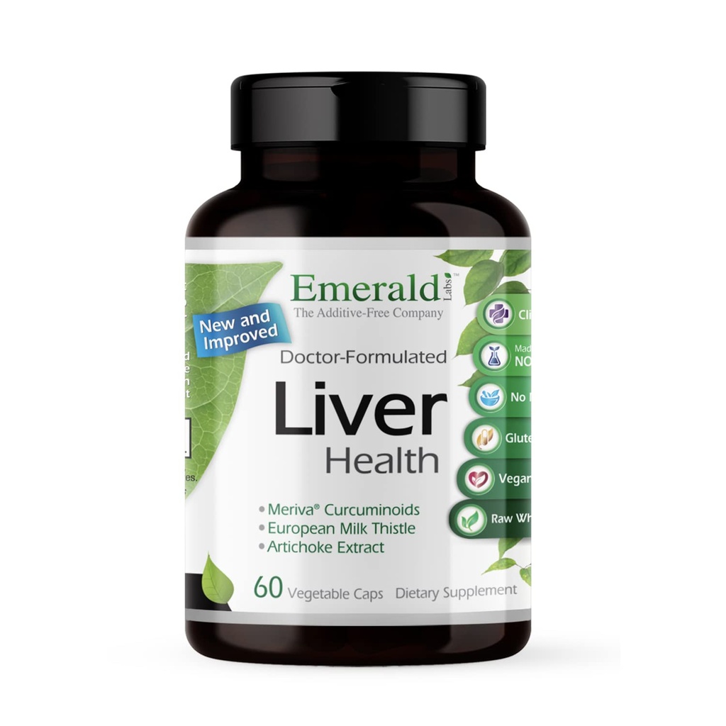 EMERALD LABS Lever Gezondheid - Lever Ondersteuning Supplement met Europese melk distel Extract - Ondersteunt gezond immuunsysteem, energieniveaus & galblaas* - 60 plantaardige capsules (30 dagen levering)