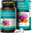 Supplément de chardon de lait - Détox du foie Formule de nettoyage du foie avec le chardon de lait, racine de dandelion, artichaut, curcuma, Astragalus pour la santé du foie, 90 capsules