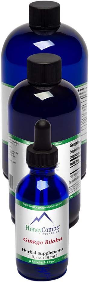 Supplément Ginkgo Biloba pour soutenir le cerveau, la mémoire, le focus et la circulation – Ginkgo Biloba naturel gouttes d'extrait – sans alcool, pressé à froid Ginkgo Biloba liquide, 1 Fl Oz.