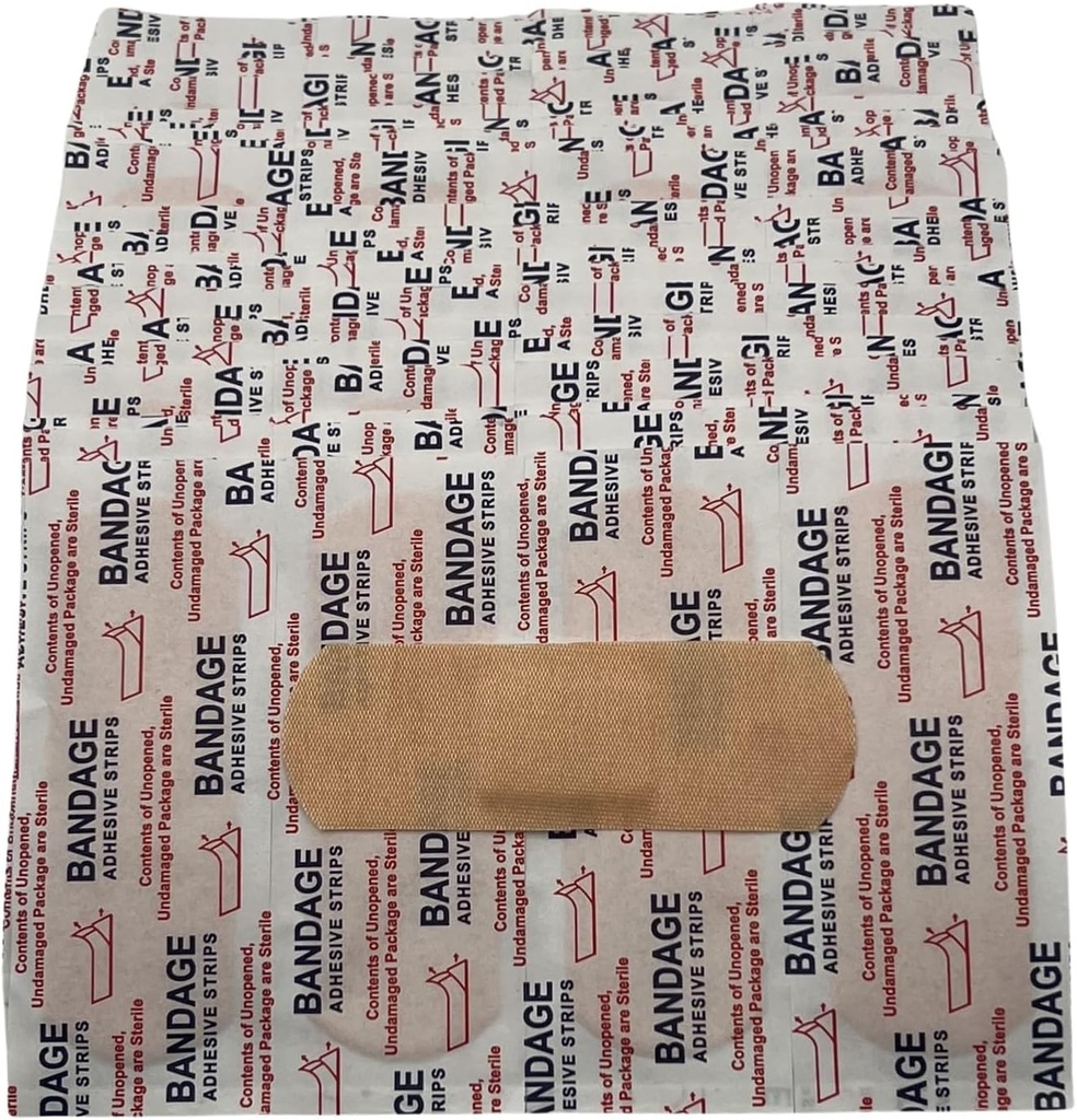 200 Pack Tissu flexible Bandes adhésives, Bandes de bande confortable respirante 1" x 3" pour premiers soins, soins des blessures et protection