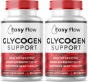 (2 Pack) Glycogen à flux facile, Capsules de support de Glycogen à flux facile, Formule d'optimisation de Glyco, Nettoyeur de vaisseau de sang naturel, Support de Glycogen à flux facile Premium (120 Capsules)
