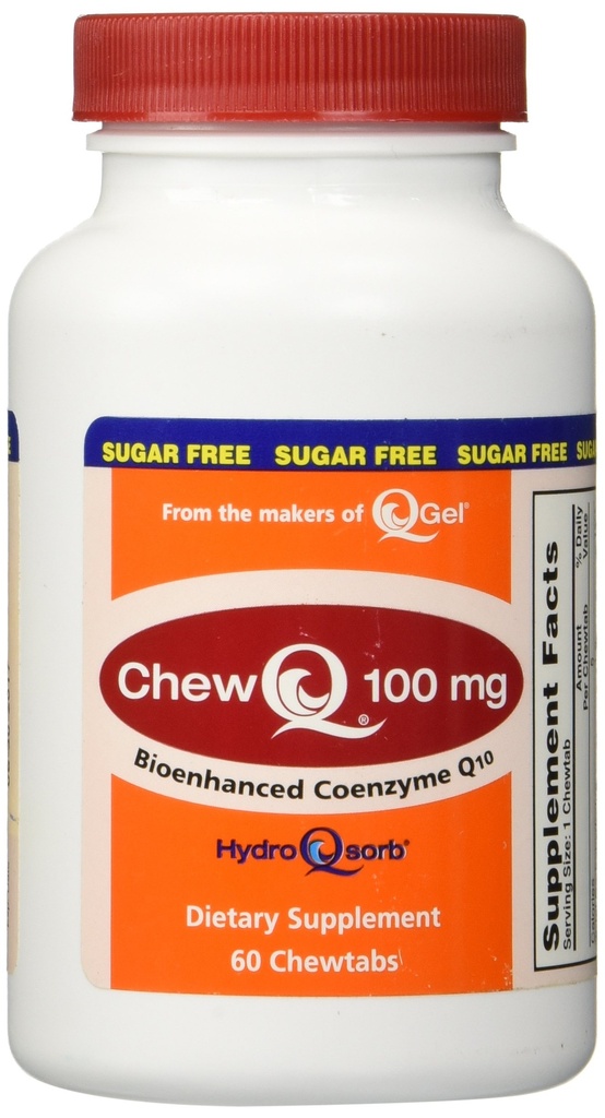 100mg ChewQ Chewable CoQ10 (60 aantal) * Gebruikt geavanceerde technologie om 800% grotere absorptie te leveren dan standaard CoQ10 * zuiverste CoQ10 supplement op de markt * vegetarisch vriendelijk * glutenvrij