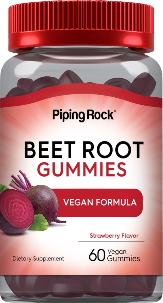 Piping Rock Beet Root Gummies 60 Tellen voor mannen en vrouwen . . . . .