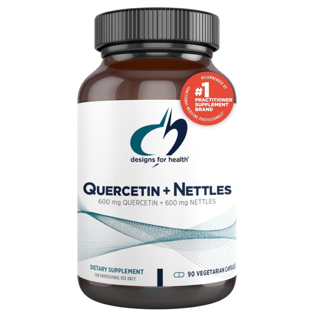 Designs for Health Quercetine + Netel Supplement - Netelblad + Quercetine Supplementen met Flavonoïden - Krachtige Antioxidanten voor Immune Ondersteuning (90 Vegan Capsules)