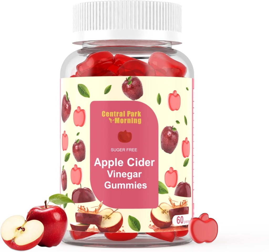 Apple Cider Vinegar Gummies 1000mg, ACV-supplement voor detox & Cleanse, Suger gratis en niet-GMO - 60 Gummies