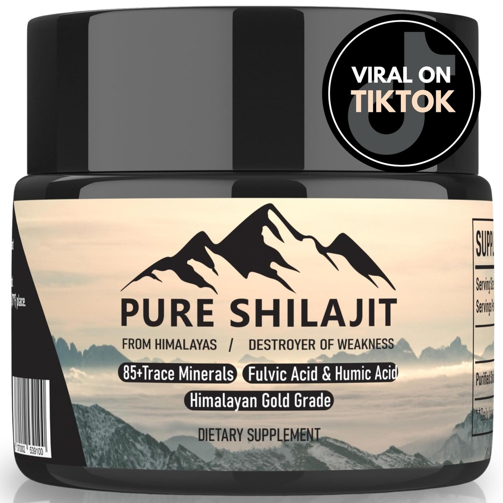 Himalayahars voor mannen en vrouwen, biologisch natuurlijk supplement met 85+ Trace Minerals + Humic Acid, hoge potentie Het verstrekken van energie, sterkte en immuniteit (30g Nieuw)