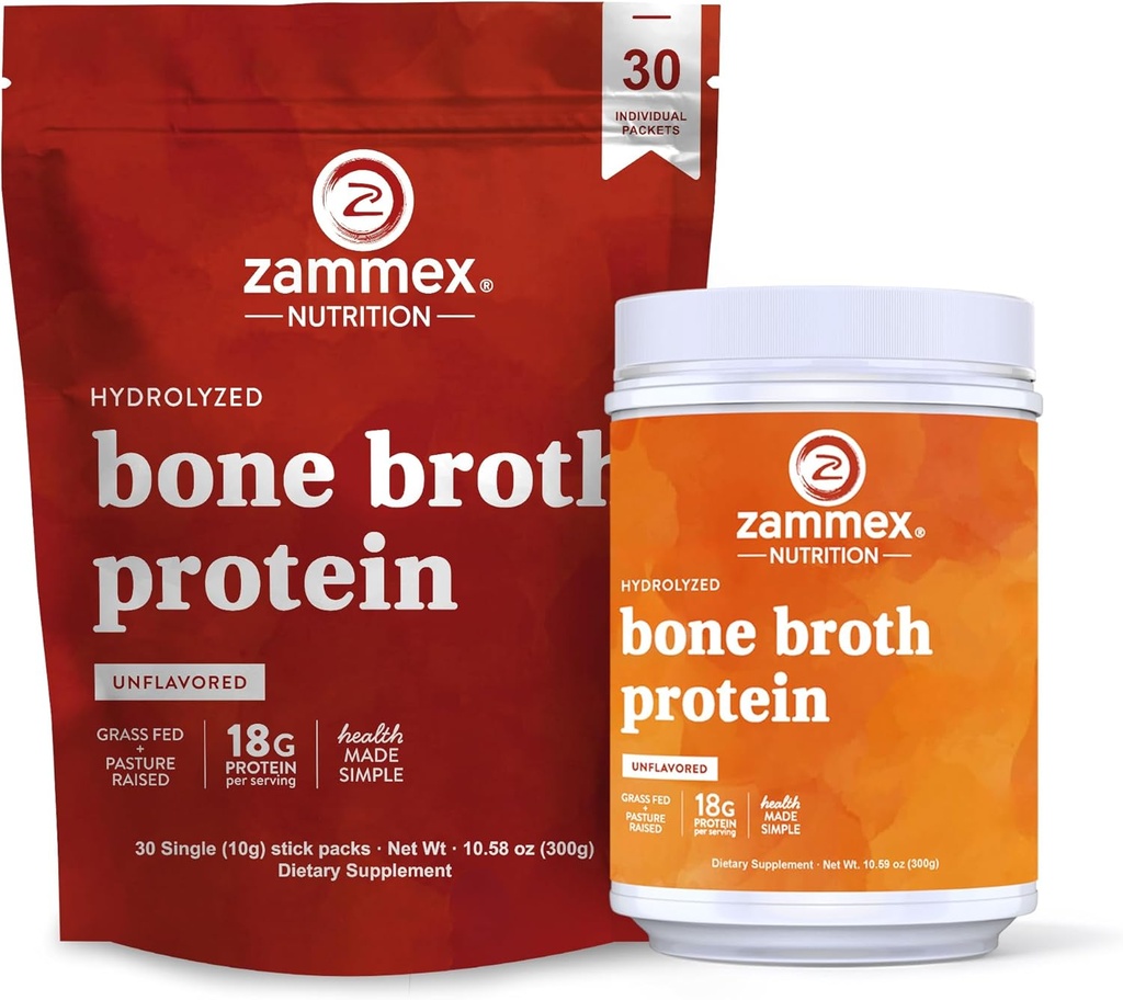 Zammex Bone Broth Packets + Bone Broth Proteïne Poeder 300g