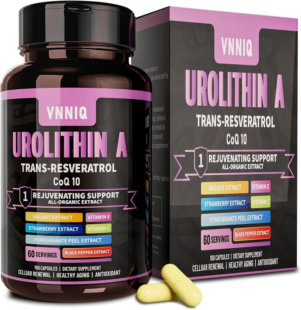 9-in-1 Anti-Aging Supplement met Urolithin A (1200mg) Trans-Resveratrol en CoQ10: Vitality Enhancer