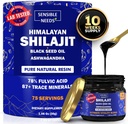 Pure Himalaya Shilajit Organic Resin Supplement, Shilajit voor mannen en vrouwen met zwarte zaadolie & Ashwagandha, Energie, Immuniteit, 78% Fulvinezuur, 87+ Trace Minerals, 400mg