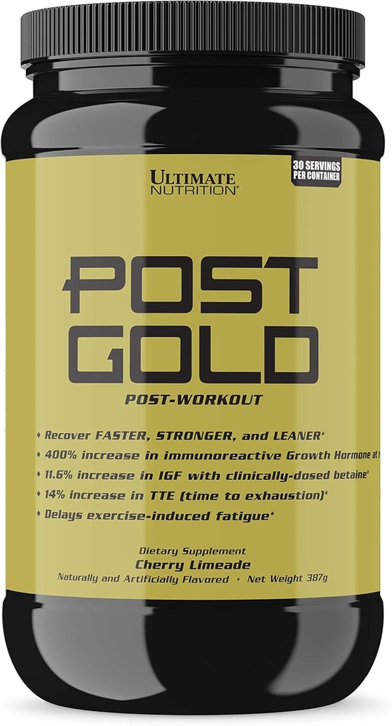 Ultimate Nutrition Post Gold Post-Workout Powder, Muscle Recovery Drink met BCAA, Beta Alanine, Betaine, GABA, Glutamine, 1,07 Pounds, Cherry Limeade