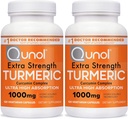 Capsules de Curcumine Turmère Qunol, 1000mg Supplément Extra Strength, Technologie brevetée Hydro-Soluble, Alternative au Curcumine Turmère avec Pepper Noir, 240 Capsules Veggie