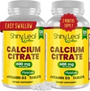 Shiny Leaf Calcium Minis 600 mg - Dagelijkse tabletten van Calcium citraat 600 mg Plus Vitamine D3 voor Bariatrische Post-Op en Gastric Bypass voor vrouwen en mannen, Gemakkelijk te slikken, Made in USA, Vegetarisch - 240 Ct.