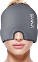 ONLYCARE Migraine Relief Cap, Soothing Migraine Mask,Upgraded Odorless Gel Ice Head Wrap, Hot and Cold Therapy, FSA of HSA In aanmerking komende Hoofdpijn Ice Pack voor spanning en stress(Grey)