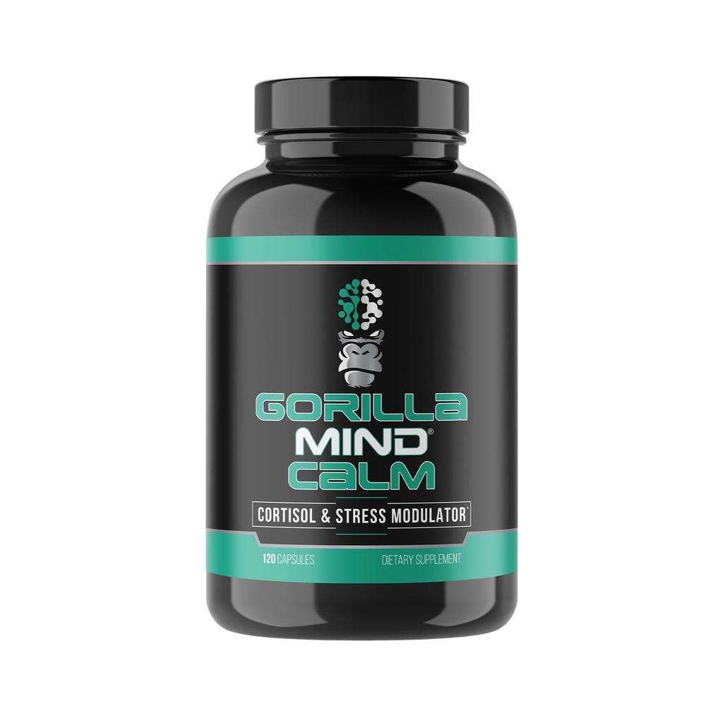 Gorilla Mind Calm (120 capsules) - Krachtig ontspannen en stress verminderen Cortisol & Stress Modulator Verbeterd herstel