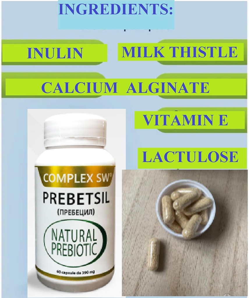 PREBIOTICS, ondersteuning spijsvertering &Gut Health, voeding Goede probiotische bacteriën, verhoogt Gut Immune Functie, Vegan & Non-GMO Gut Health Complex voor mannen, vrouwen en kinderen, 60 capsules