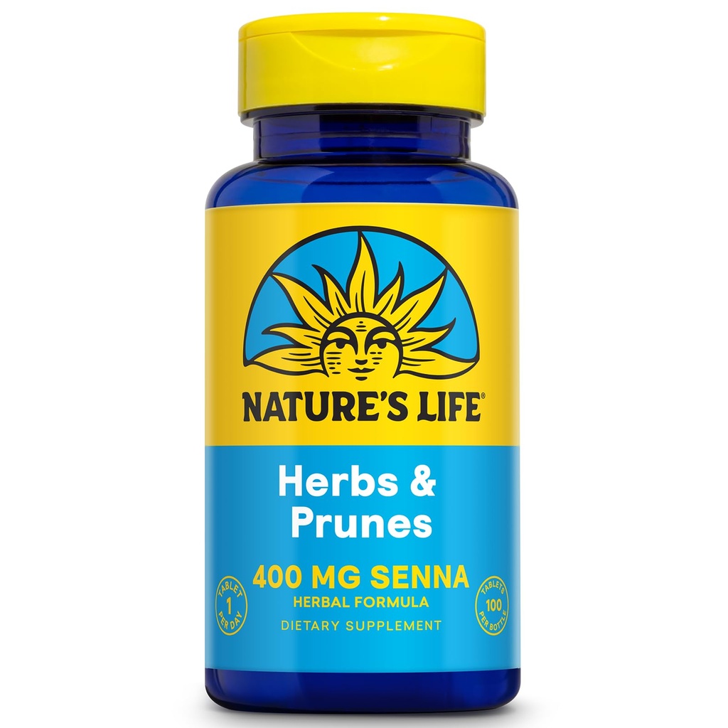 Herbes et pruneaux de la nature 400mg Senna & Herbal Blend pour un soutien à la digestion saine.