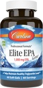 Carlson - Elite EPA Gems, 1000 mg EPA Fish Oil, Wild-Caught, Norwegian Fish Oil Supplement, duurzaam geproduceerd, helpt handhaven van gezonde triglyceriden niveaus, 60 Softgels