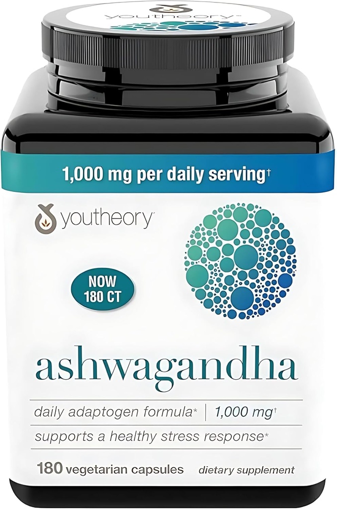 Generieke Ashwagandha Supplement Biologische KSM-66 Ashwagandha Vegetarische Supplement 180 Capsules, 1000mg per dagelijkse portie, Help Ondersteuning Gezond Stress Management Response, Wissen