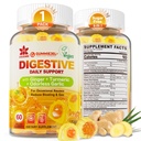 Ginger Chews Gummies pour la nausée et le soutien digestif, Soulagement de l'estomac - sans sucre avec l'ail curcuma et sans odorat, Quercetin, vitamine D3, C, délicieux suppléments digestifs, 60Cts (paquet de 1)