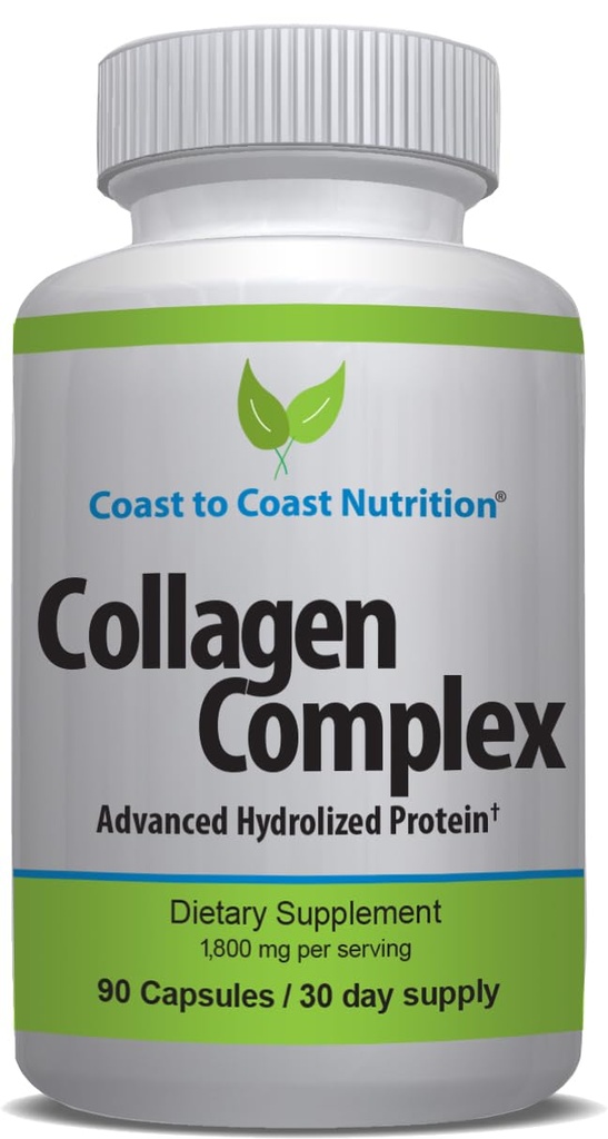 Pilules multicollagènes – Suppléments de collagène hydrolysés pour femmes ou hommes - Capsules multicollagènes Peptides pour la peau, les rides, les ongles, les cheveux et le soutien articulaire – Supplément de protéines naturelles - 90 capsules