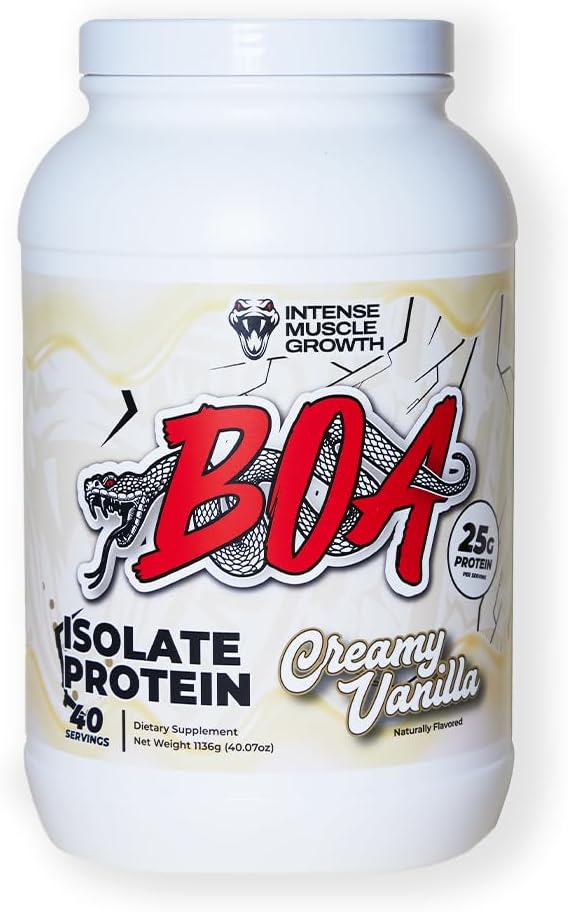 BOA Isolaat Proteïne met vitamine B6 en zink - Low-Sodium Wei Proteïne Isolaat 25g eiwit per scoop - (Creamy Vanilla - 40 porties)