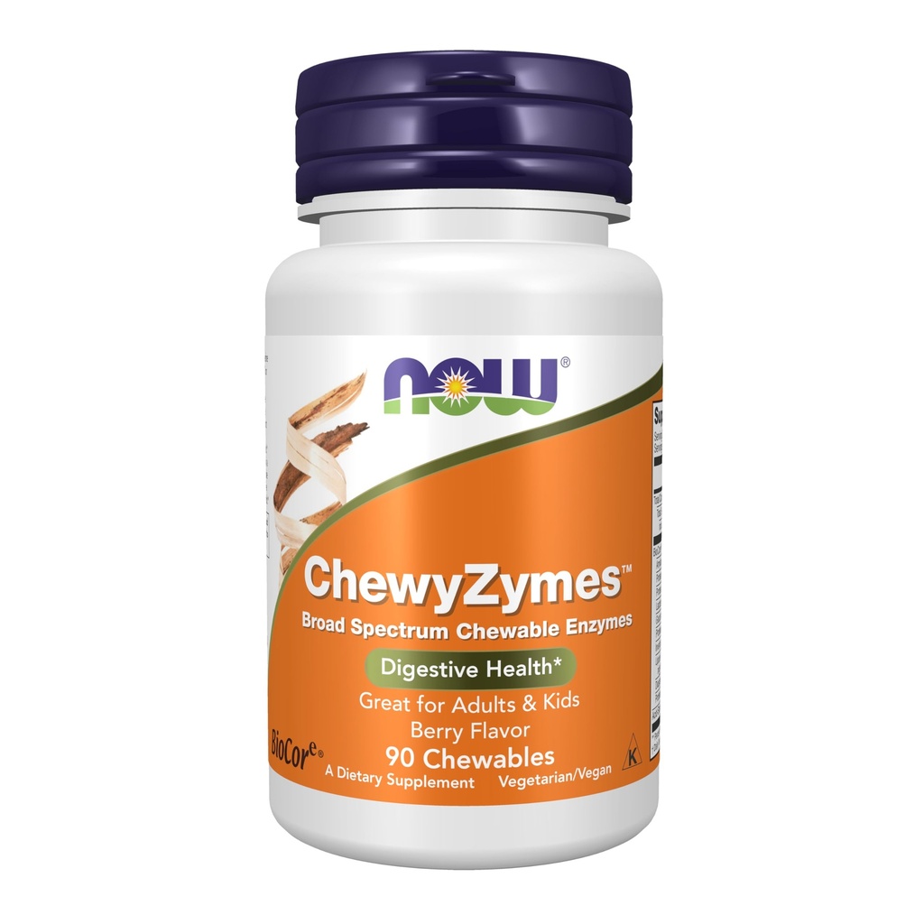 NU Foods Supplementen, ChewyZymes, Breed Spectrum Kauwbare enzymen, Berry smaak, 90 Kauwtabletten