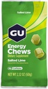 GU Energy Chews, eau de chaux avec électrolytes, végétalien, sans gluten, sans casher, sans caféine et sans lait pour toute séance d'entraînement, 12 sacs (24 portions Total)