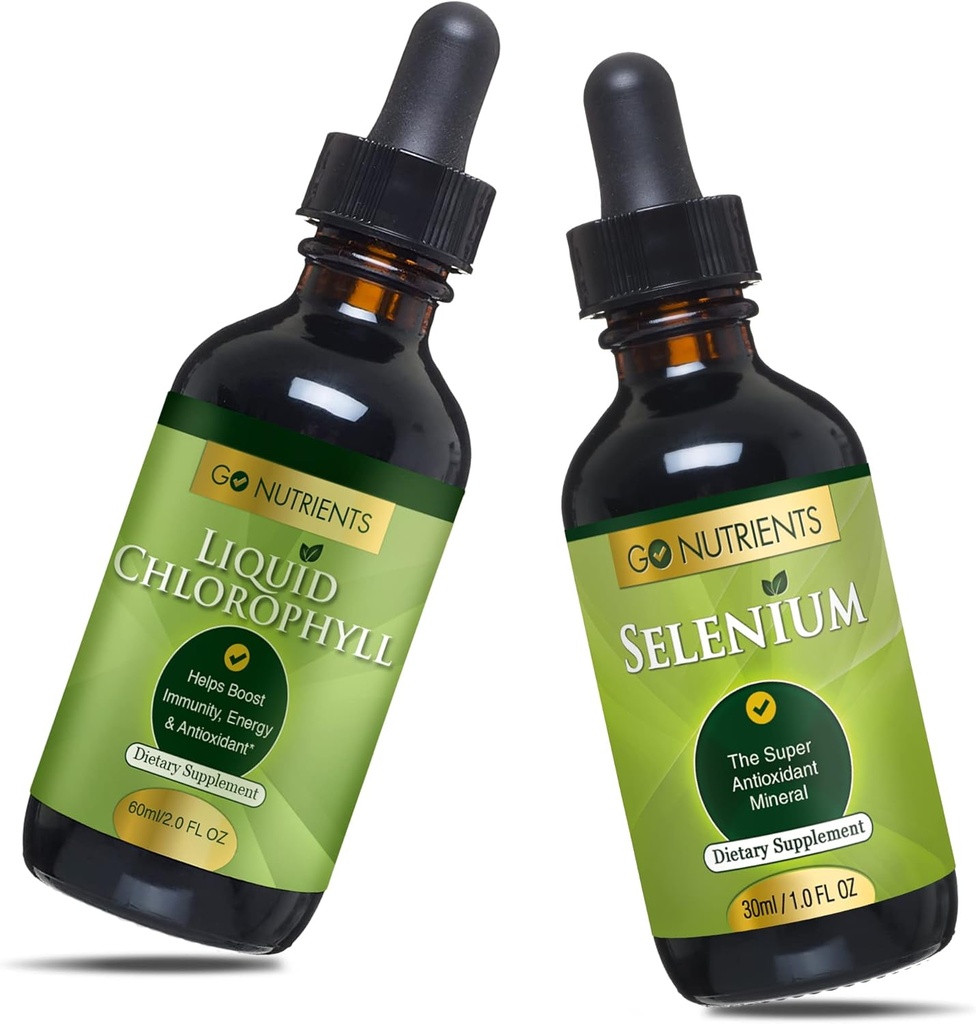 Go Nutriënts Liquid Chlorofyl & Selenium 200 mcg Supplement 