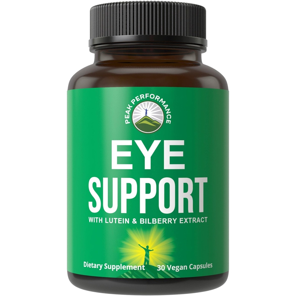 Peak Performance Vitamines oculaires - Supplément de soutien maculaire avec Lutéine, Zeaxanthin, Astaxanthin, Caroténoïdes, Extrait de Bilberry. Capsules pour les yeux vieillissants, les ordinateurs, les utilisateurs de téléphones intelligents. Éviter la dégénérescence