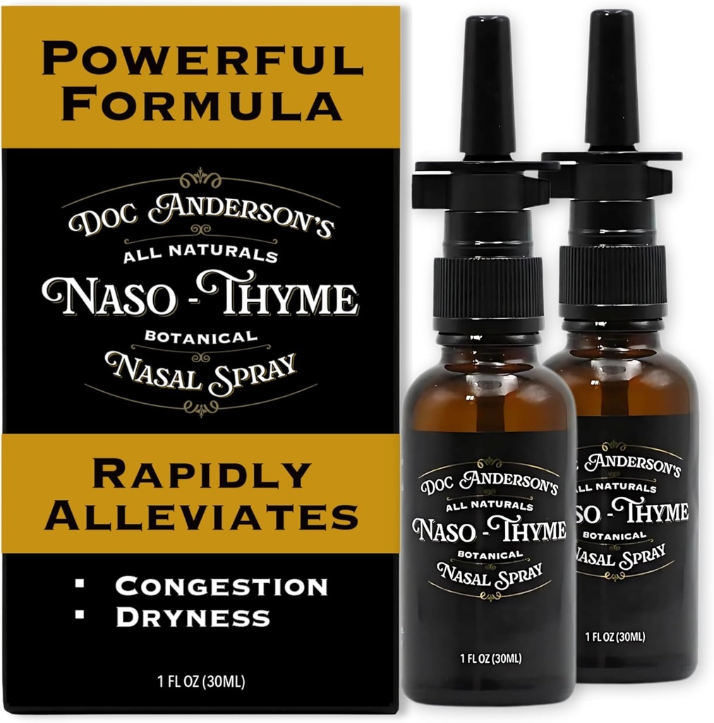 Doc Anderson's Botanical Nasal Spray, natuurlijke verteringsreliëf met Aloë & Thye for Clearer Breathing, Combat Irritants, and Moisturizes, Made in USA (2 Pack)