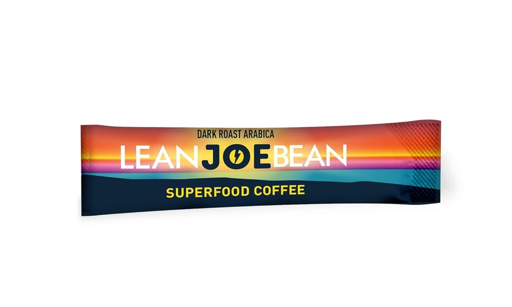 Lean Joe Bean Superfood Café biologique instantané Keto café avec champignons, MCT, collagène, curcuma, probiotiques et folates soutenu par la science (24 comte)
