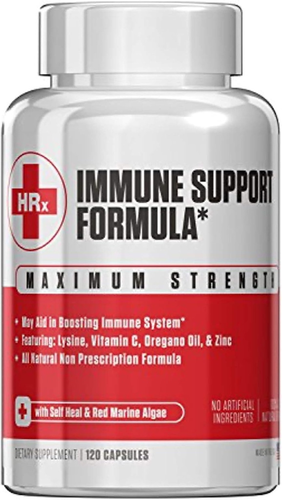 Re+Gen Nutrition Immune Support Supplement voor volwassenen, natuurlijke capsules met zink, vitamine C, L lysine Amino Acid & Oregano Oil for Strong Immunity Health bij mannen en vrouwen, 120 capsules