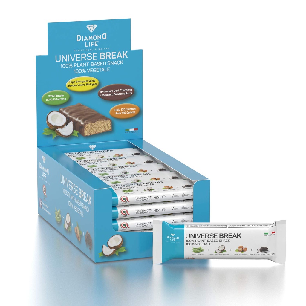 UNIVERSE BREAK - Kokossmaak - Perfect uitgebalanceerde calorieën op basis van planten - Diamond Life