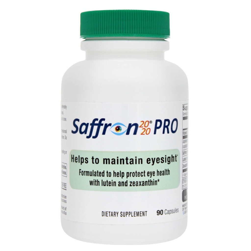Saffron 2020-PRO Supplement met Saffron, Resveratrol, Zeaxanthine en Luteïne- 90 Vegetarische Capsules
