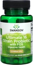 Swanson Dr. Stephen Langer's Formula - Natural Probiotic w/Prebiotic FOS - 16-Strain Supplement Promoting Digestive Support w/ 3,2 Miljard CFU per Capsule - (60 Veggie Capsules)