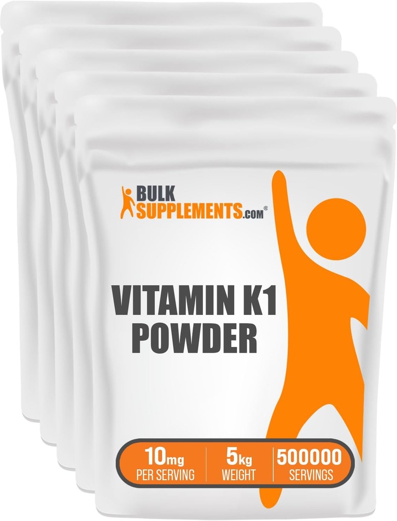 BulkSupplements.com Vitamine K1 Powder - Vitamine K1 Supplement voor Bone and Heart Health Support - Glutenvrij, 10mg per portie, 1kg (2,2 lbs) (pakket van 1)