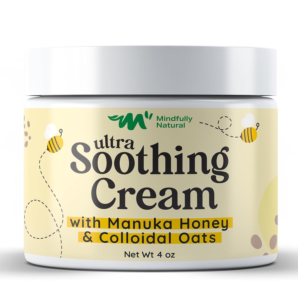 Ultra verzachtende Colloïdale havermout crème met Manuka honing - eczeem crème voor kinderen en volwassenen - steroïde vrije anti jeuk Lotion voor droge en jeukende huid verlichting met natuurlijke en biologische ingrediënten